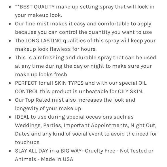 Gerard Cosmetics Slay all Day Setting Spray Cucumber BNIB - Picture 6 of 7